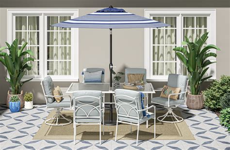Shop Style Selections Seacrest 7-Piece White Patio Dining Set at Lowes.com