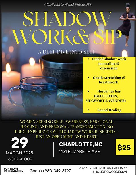 Shadow work & Sip: A Deep Dive into Self, 1431 Elizabeth Ave, Charlotte ...