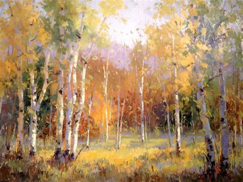Vibrant Fall Trees Oil Painting