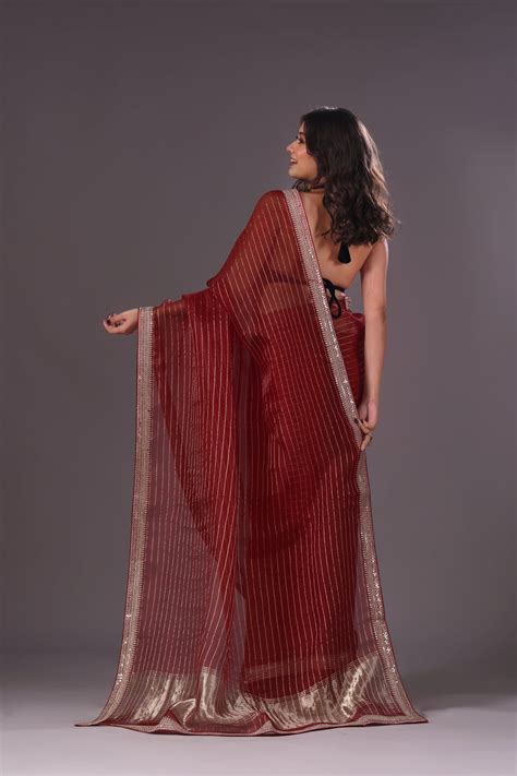 Checks Organza Zari Border – Ethnic Boutique