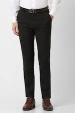 Buy Men Black Check Slim Fit Formal Trousers Online - 931641 | Peter ...