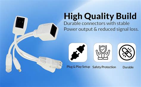 PARUHT Passive PoE Injector and Splitter Pair (Set of 1) CPOE/1P ...