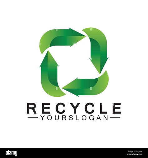 green arrow recycle logo vector icon template Stock Vector Image & Art ...