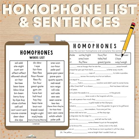 Difficult Homophones Worksheet at sascopyrightblog Blog