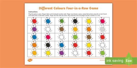 Four-in-a-Row - French Colour Game - Learning Resources