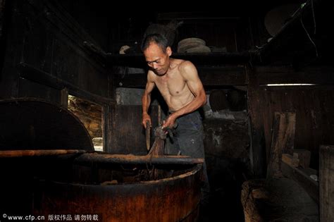 榨油作坊原始木制榨油机 高清图片下载_红动中国