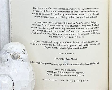 Commonwealth Signed by Ann Patchett JSA/COA Authentication 1st Edition ...