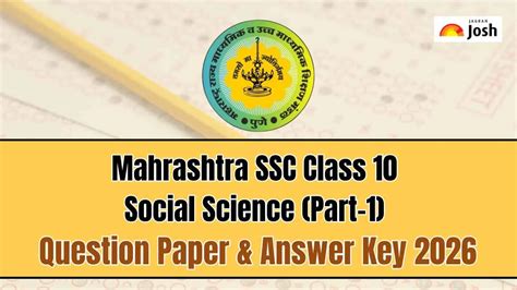 Maharashtra SSC Social Science Part 1 Question Paper 2026 with Answer ...