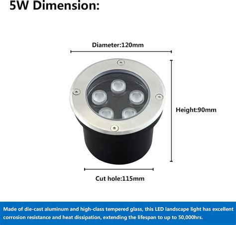 Buy GXSTHY 5W Inground Landscap Lighting LED,Outdoor Pathway Well ...