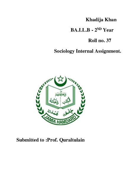 Sociology BA.LL.B Assignment - Stigma & Social Identity Lecture Notes ...