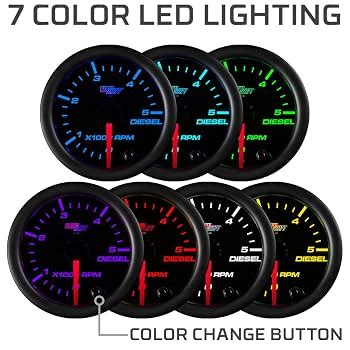 Peterbilt Tachometer 52mm Electronic - 0-4000 RPM, Black Bezel/Dial ...