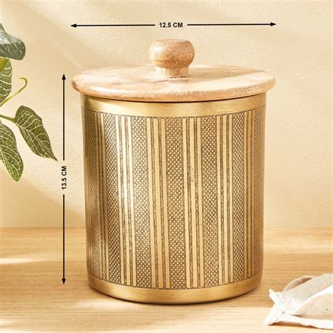 Buy Mirage Frasco Metal Canister with Wooden Lid - 500ml from Home ...