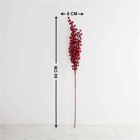 Buy Fiesta Red Textured Artificial Cherry Stick- 80 x 8 cm from Home ...