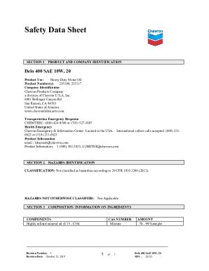 Fillable Online Chevron Delo 400 Heavy Duty Engine Oil Fax Email Print ...