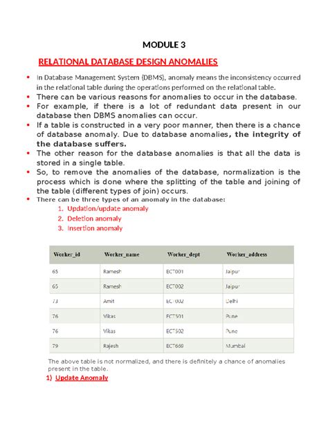 Anomalies and normalization in DBMS - MODULE 3 RELATIONAL DATABASE ...