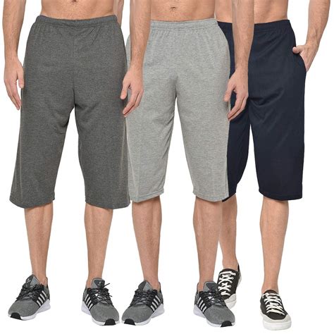 Buy VIMAL JONNEY Multicolor Cotton Blended Regular Fit Three Fourth ...