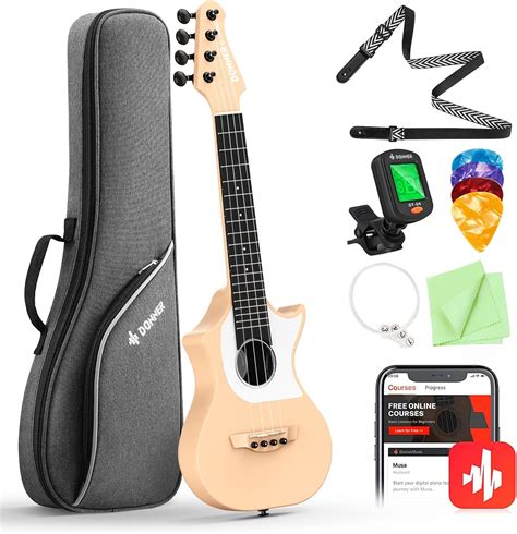 Donner Ukulele Pink Carbon Fiber LP 23 Inch Travel | Ubuy India