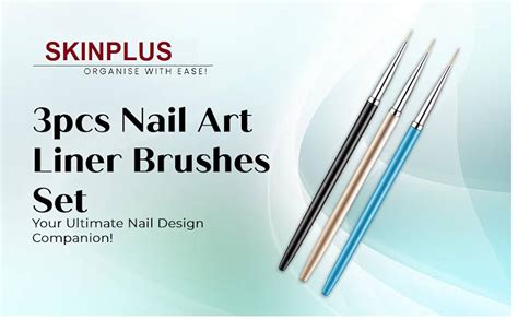 Buy SKINPLUS 3PCS Nail Art Liner Brushes, UV Gel Painting Acrylic Nail ...