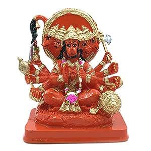 Buy Deep Ganesh Arts Polyresin Panch Mukhi Hanuman ji Idol Statue for ...