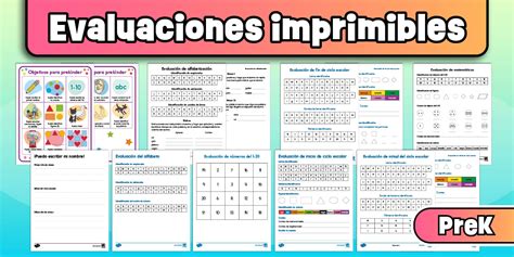 Paquete de evaluaciones imprimibles para prekínder