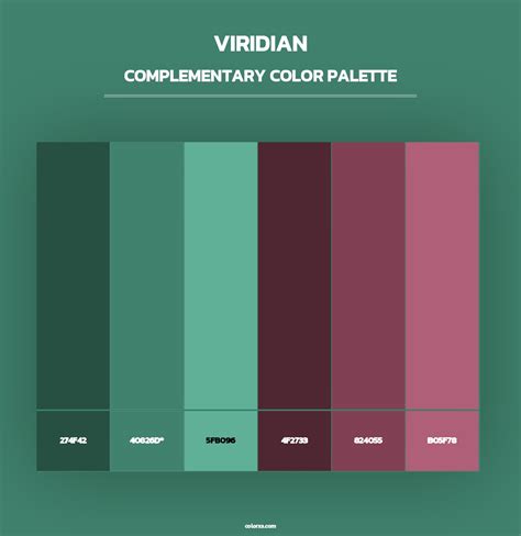 Viridian color palettes - colorxs.com