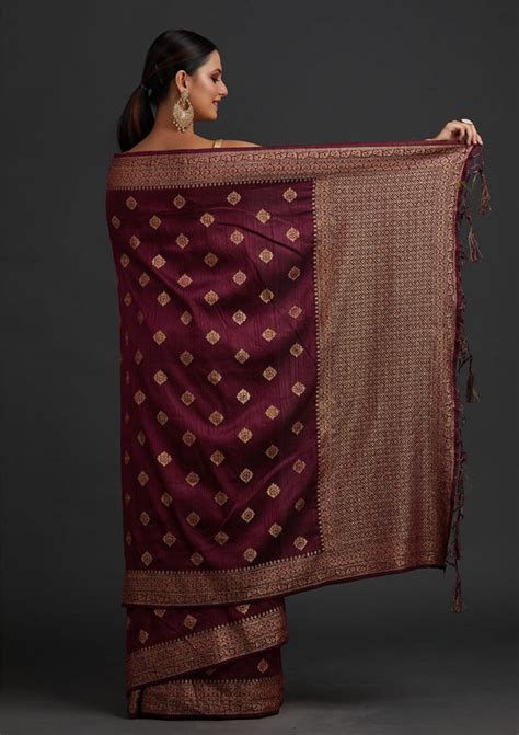 Wine Saree - Buy Wine Colour Saree Online At Best Prices – Koskii