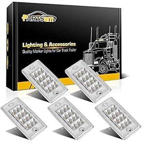 Partsam Partsam 5pcs Truck Trailer Clear Lens Amber Cab Marker Top ...