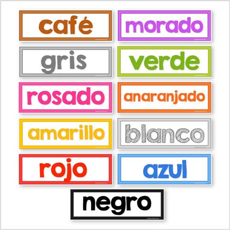 Spanish Color Words Posters English Colour Chart Poster | EFL Resource