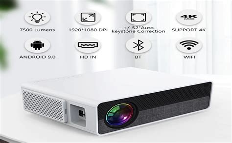 AUN AKEY7 Max Full hd Projector 1080p for Home, 7500 Lumens Android 9.0 ...