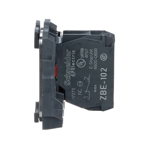ZB5AZ102 - Single contact block with body/fixing collar, plastic, screw ...