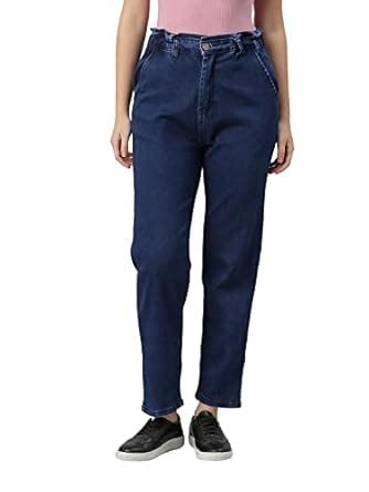 Buy ZHEIA Women Blue High-Rise Stretchable Denim Jeans (Blue,30) at ...