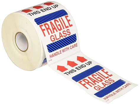 The Packaging Wholesalers 4 x 6 This End up Fragile Glass Handle with ...