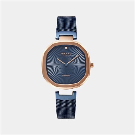 Obaku Brilliant Women Blue Stainless Steel Watch V277LXVLML – Just In Time