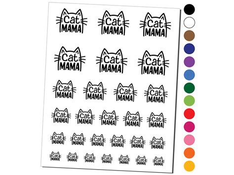 Cat Mama Mom Temporary Tattoo Water Resistant Fake Body Art Set ...