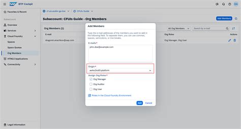 Managing Org Members | SAP Tutorials