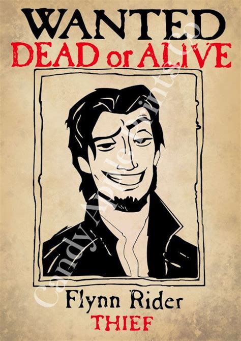 Flynn Rider Wanted Poster - Tangled Movie Print, Disneyworld Wall Art ...