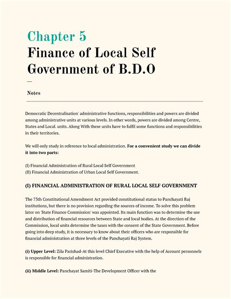 Chapter 5-Finance of Local Self Government of B - D ___ Notes ...