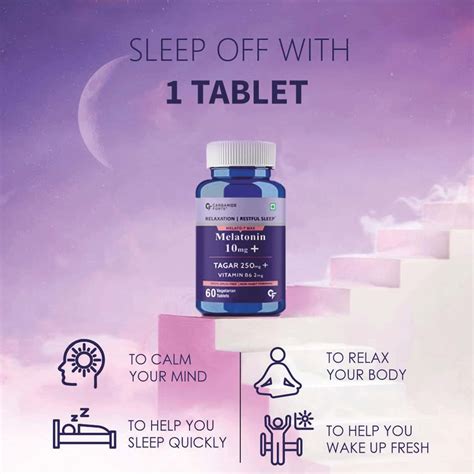 Buy CARBAMIDE FORTE MELATONIN 10MG WITH TAGAR 250MG & VITAMIN B6 - 60 ...