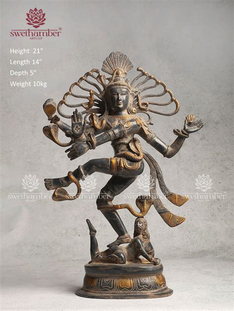 Brass Nataraja with Black & Gold Finish – Swethamber Arts