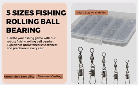 Proberos® 50Pcs Fishing Rolling Ball Bearing Barrel Swivel with Safety ...