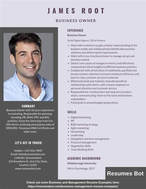 Business Owner Profile Sample 的图像结果