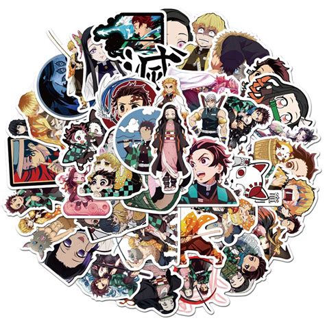 50pcs Mixed Different Kimetsu No Yaiba Stickers Anime Cartoon Demon ...