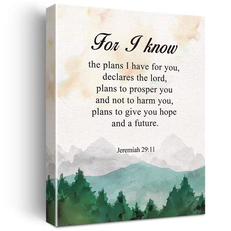 Yeley Inspirational Bible Verse Print Jeremiah 29 11 For I | Desertcart ...