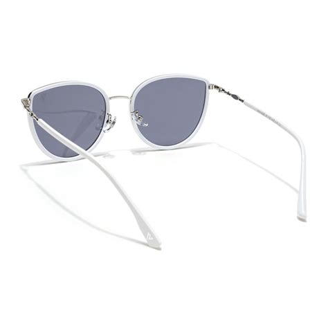Voyage Select Cateye Sunglasses (Black Lens | Silver & White Frame - S