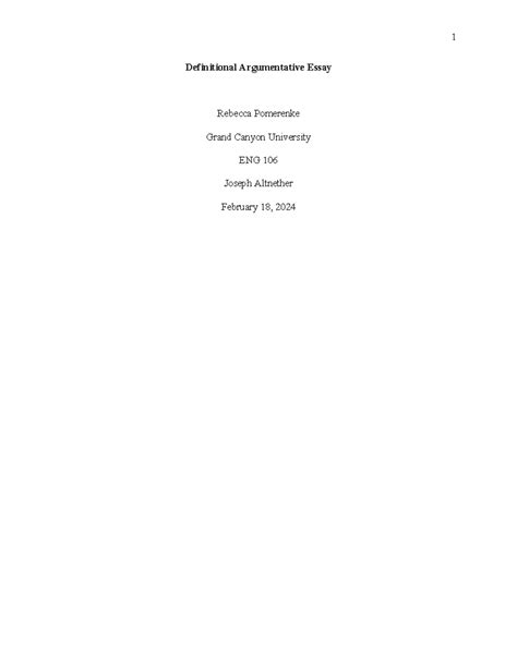 How is art subjective - Definitional Argumentative Essay Rebecca ...