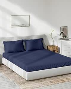 Buy Trance Home Linen 300 TC Bamboo Fitted Bedsheet | Soft, Breathable ...