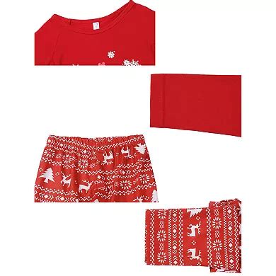 Christmas Matching Deer Print Long Sleeve Top Cute Print Pants Red ...