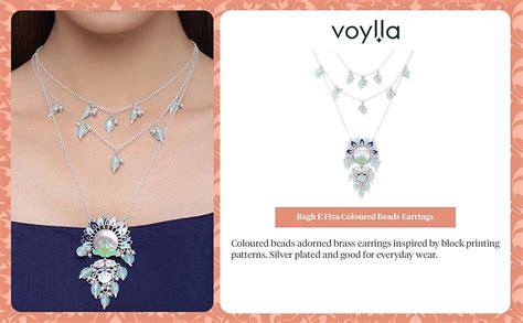 Voylla Silver Brass Bagh E Fiza Blooming Flower Motifs Necklace for ...