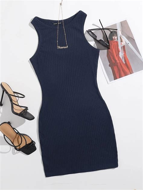 SHEIN Essnce Rib-knit Bodycon Dress | SHEIN USA