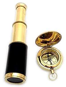 Aysha Instruments Magnetic Compass Combo Direction and Brass Telescope ...